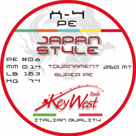 Key West Japan Style Tournament Super PE #0.8 250mt X-4 Multicolor 25mt
